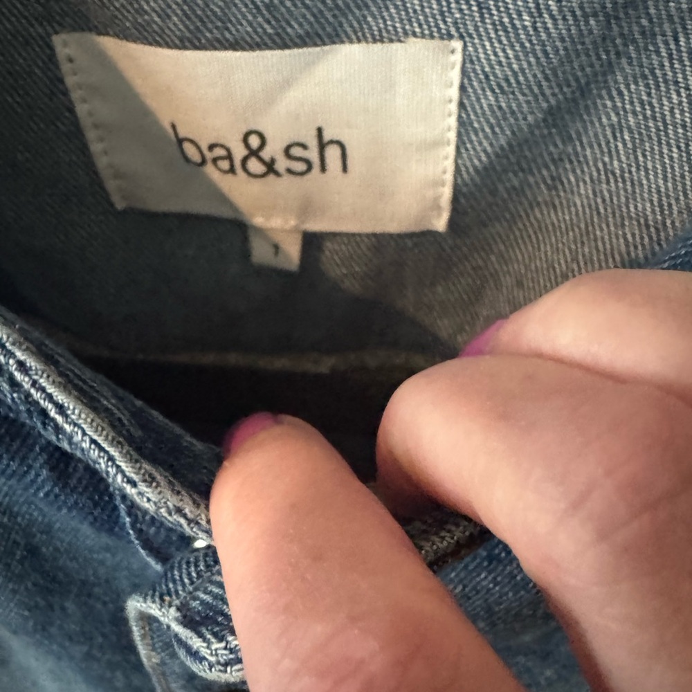 Denim  BASH Sleeveless Dress with Ruffle Sleeves new in a size small - Picture 4 of 10